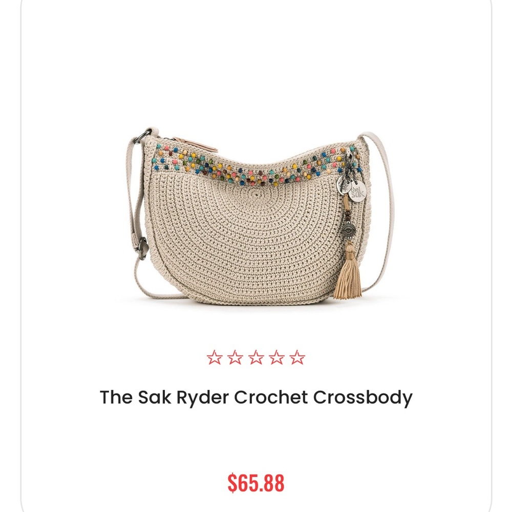 The Sak crocheted, Crossbody bag. New with tags still on.